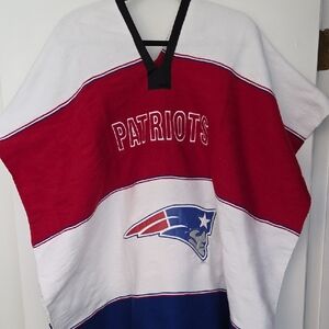New England Patriots Red White Blue Team Poncho